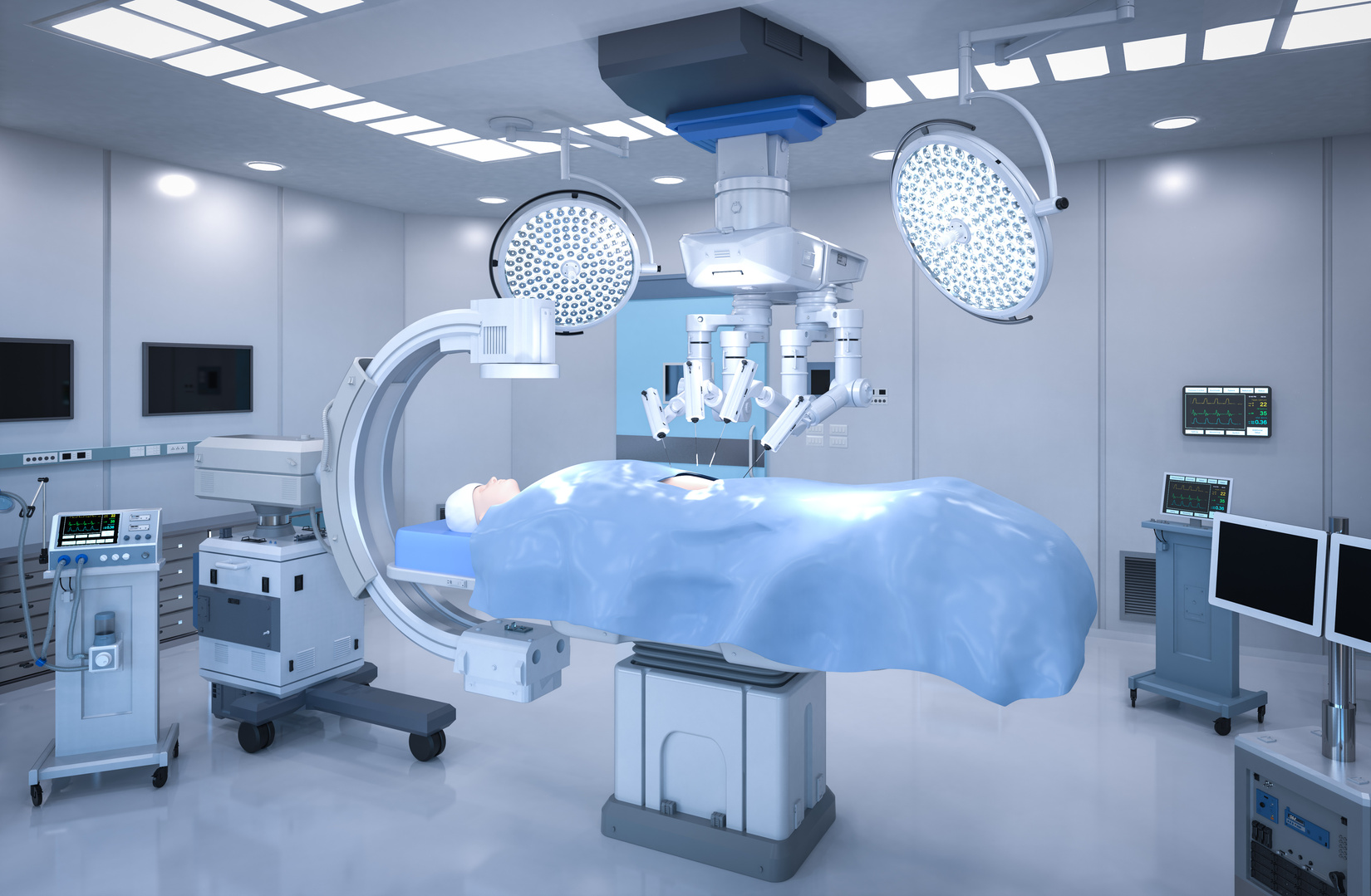 Surgery room interior with amenities